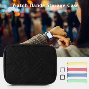 Draagbare opbergtas voor horlogebandjes met meerdere vakken, perfecte organizer voor accessoires.