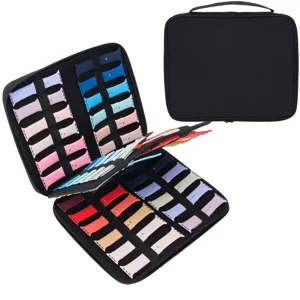 Portable smart watch band storage bag with multi slots travel organizer for straps black
