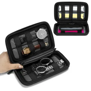 Custodia Protettiva in EVA Rigida Portatile Custodia da Viaggio con Cerniera per Orologi e Cinturini Antivento Impermeabile Borsa Porta Accessori