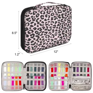 Pink leopard print watch band storage case portable travel organizer bag for straps