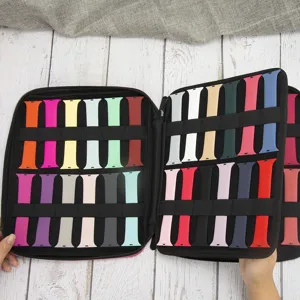 Portable travel storage bag and organizer case for smart watch bands, large capacity.