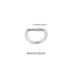 Λεπτομέρεια δαχτυλιδιού piercing από τιτάνιο G23, πάχος 1.2mm και εσωτερική διάμετρος 6mm.