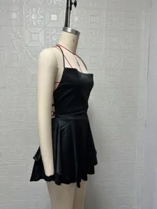 Mini-robe nuisette en satin noir, robe de soirée d'été sexy moulante et dos nu pour femmes.
