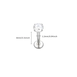 F136 Titanlegierung Ohrstecker Mit Funkelnden Strass Lab Diamant Piercing Schmuck Für Damen Herren Unisex Geschenk