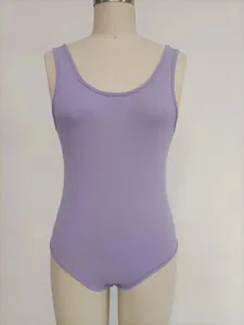 Women's ribbed scoop neck sleeveless tank bodysuit, perfect for layering or casual daily wear.