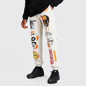 Women fleece lined high waist casual sweatpants skull graphic streetwear joggers trendy trousers