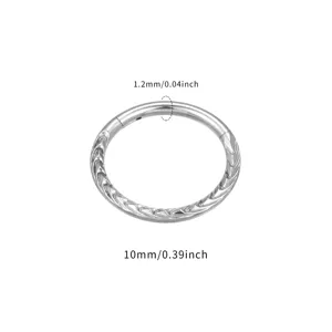 Titan Klapp-Segmentring, 10 mm Durchmesser, 1,2 mm Stärke, stilvoller Piercing-Schmuck.