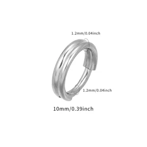Titanium alloy piercing ring seamless hinged hoop double layer body jewelry 10mm diameter