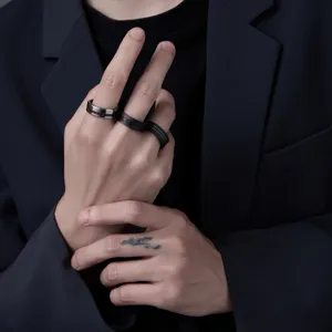 Herren Reines Titan schlichter Ring minimalistischer Stil kalter Wind Finger Zubehör Schmuck