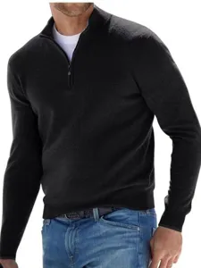 Heren casual truien met lange mouwen en kwart rits herfst mode comfortabel en stijlvol.