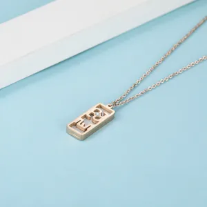 Roségold Titanstahl Diamant Anhänger Halskette für Damen stilvolle minimalistische Kette