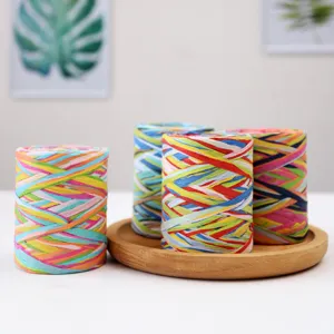 Bunte Bastfäden Papierkordel Rollen für DIY Geschenke Verpackung Handwerk und Party Deko.