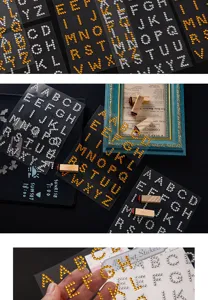 Glitzernde Buchstaben Aufkleber für DIY Handarbeiten und schöne Tagebuch Dekoration.
