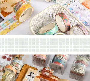 Vintage washi tape set cute decorative masking tapes for DIY journaling scrapbooking stationery supplies