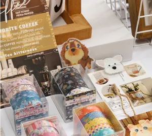 Cute washi tape set with aesthetic galaxy and marine patterns for DIY journaling and crafts.