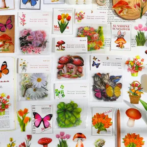 Secret Garden PET Wasserdicht Botanisch Floral Aufkleber Für Journaling Scrapbooking Schmetterling Pilz DIY Dekorativ Aufkleber