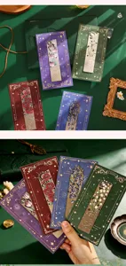 Metal hollow bookmark vintage botanical flower design exquisite page marker student stationery