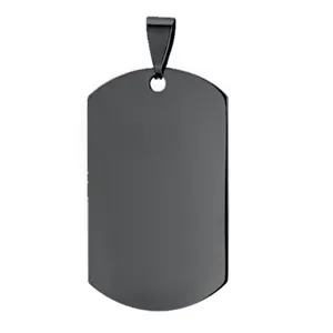 Schwarzer Edelstahlaanhaenger militaerische Erkennungsmarke fuer DIY Schluesselanhaenger Gravur.