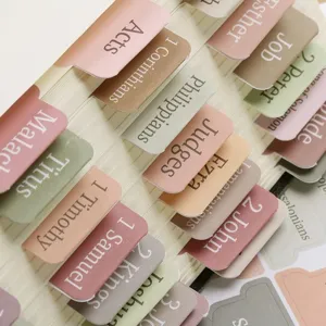 Bunte Farbverlauf Bibel Registerkarten Wasserdichte Buch Notizbuch Aufkleber Set