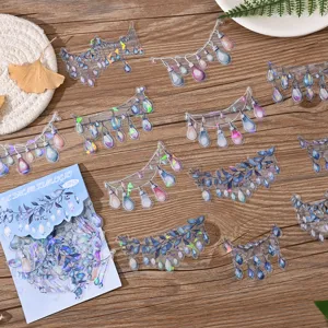 Holographic foil decorative journaling stickers set for DIY crafts and scrapbooking main