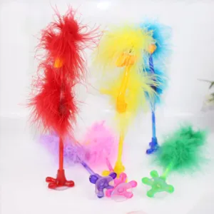 Bunte flauschige Feder-Kugelschreiber mit Saugnapf-Basis, kreative Neuheit als Schülergeschenke.