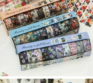 Set de ruban adhésif washi floral pour journal Scrapbooking loisirs créatifs vue détail