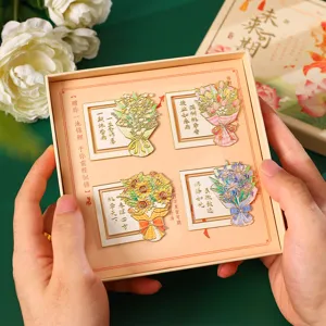 Lehrer Tag Abschluss Metall Lesezeichen Geschenkset, kreative Blumen Lesezeichen Box.