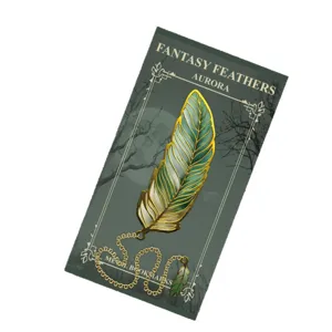 Segnalibro in metallo piuma con catena ottone regalo di cancelleria elegante per lettori