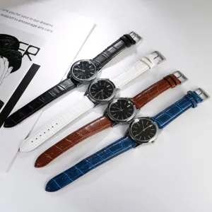 Heren kwarts horloge met sterrenhemel wijzerplaat en lederen band casual zakelijk