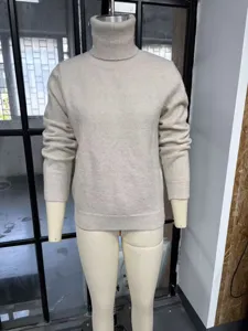 Women solid color casual knit turtleneck pullover sweater autumn winter warm soft top