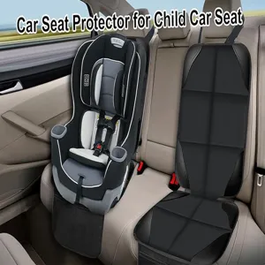 Protector de asiento de coche para silla infantil esterilla antideslizante negra funda