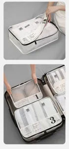 Reise-Packwürfel-Set für Kleidung, faltbare tragbare Koffer-Organizer-Taschen mit Netzeinsatz.
