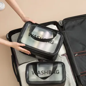 Borsa da toeletta trasparente viaggio, organizer cosmetico impermeabile per donna.