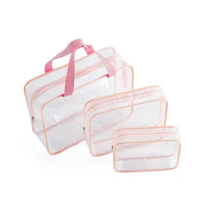 Set de bolsas de aseo transparentes impermeables neceser de viaje para mujeres y hombres