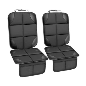 2pcs protectores de asiento de coche para silla infantil negro antideslizante con bolsillos