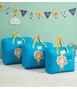 Bolsa de almacenamiento de edredon infantil leon impermeable organizador de ropa
