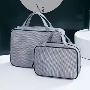 Bolsa cosmetica de malla transparente neceser impermeable de viaje organizador de maquillaje