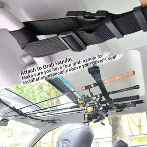 Cinghie per supporto canna da pesca tetto auto regolabili staffa soffitto per veicoli viaggio.