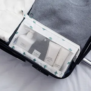 Trousse de Toilette de Voyage Portable Imperméable Organisateur de Maquillage Pochette Cosmétique Suspendue avec Poche en Maille Sac de Lavage à Main pour Femmes Hommes