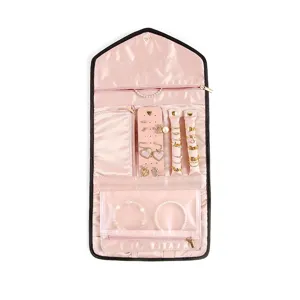 Custodia per Organizzatore di Gioielli da Viaggio Portatile Borsa di Immagardinamento Pieghevole Orecchini Anelli Collane Supporto