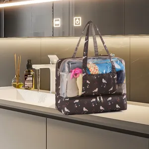 Bolsa de viaje impermeable con compartimento para zapatos, bolsa deportiva ideal playa.