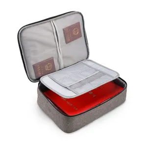 Graue multifunktionale Dokumententasche, wasserdichter Zertifikats-Organizer mit Taschen.