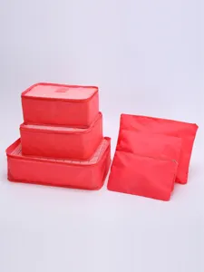 Bolsas organizadoras de equipaje de viaje rojas set de 6 piezas, cubos de embalaje portátiles.
