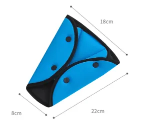 Ajustador de cinturón de seguridad infantil, triángulo de fijación, protección azul 22x18cm