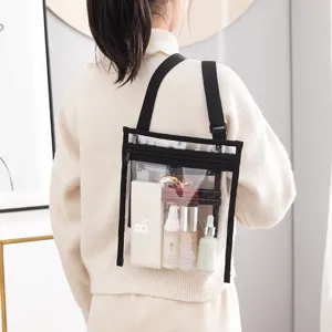 Διαφανής Τσάντα Ώμου PVC Crossbody Mini Cosmetic Makeup Organizer Pouch Travel ID Card Bag για Γυναίκες