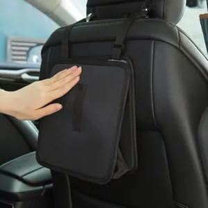 Sac poubelle de siège arrière de voiture organisateur suspendu pour collations et boissons noir