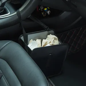 Poubelle de voiture portable sac de rangement suspendu pour organisateur de siège auto noir