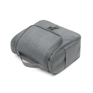 Große graue Reise Kulturtasche wasserdichte Kosmetiktasche Make-up Organizer mit Griff