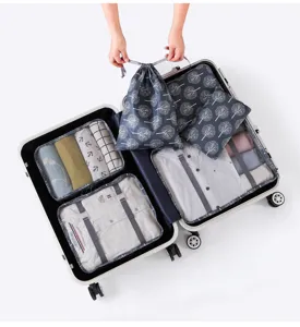 Juego de 6 cubos de embalaje para viajes, organizadores de maleta impermeables para ropa.