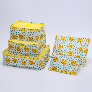 Set de 6 cubos de embalaje de viaje, prácticos organizadores de maleta para ropa, smiley.